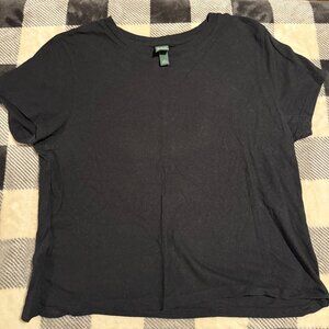 Wild Fable Women's Cropped Black T-shirt